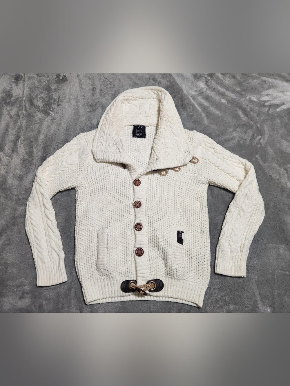 LCR Menswear Chunky Wool Blend Toggle Cardigan XXL